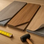 SPC laminate and vinyl flooring samples