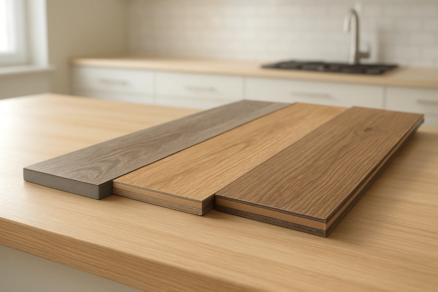 SPC vs laminate vs vinyl plank samples