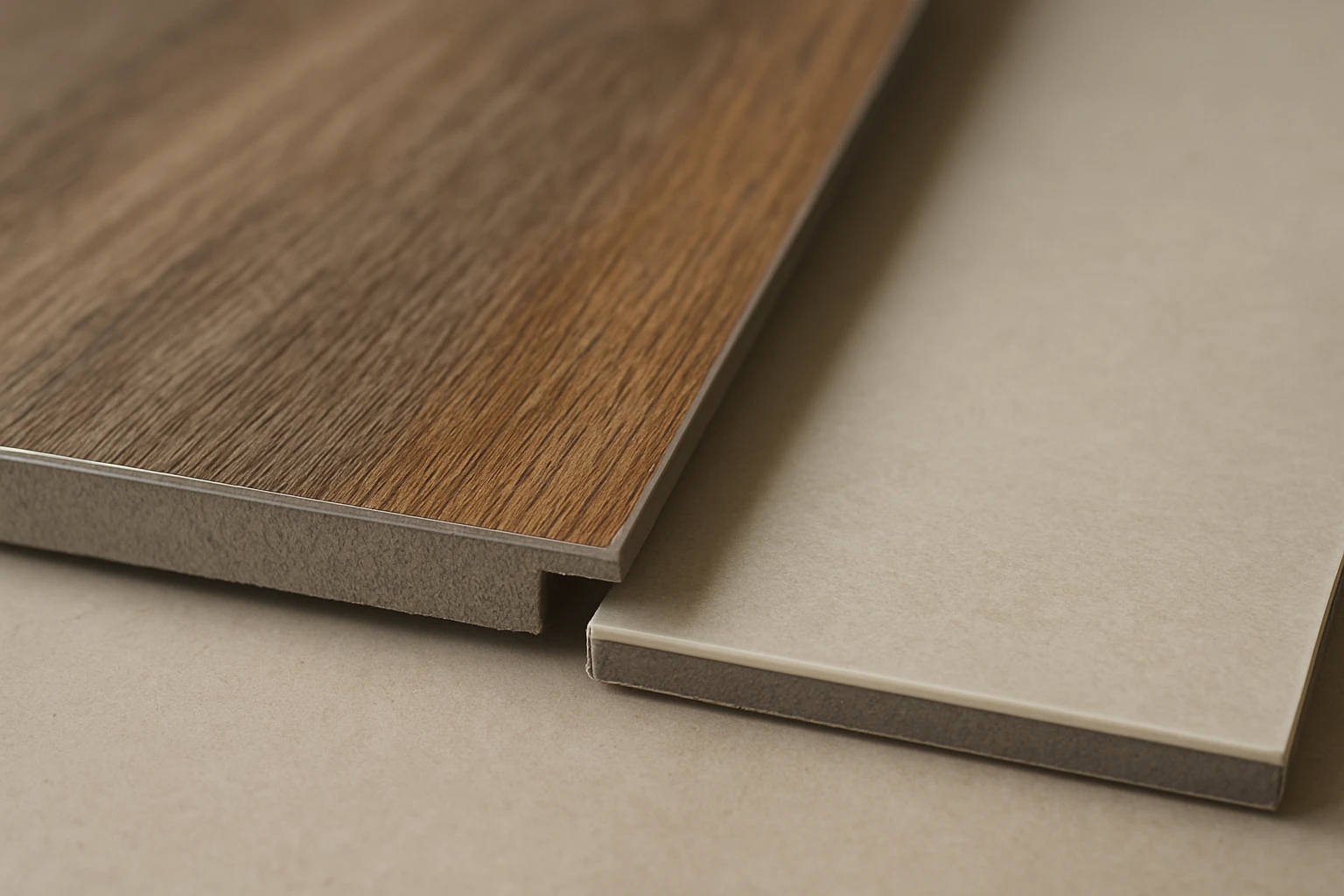 LVT and vinyl flooring cross sections