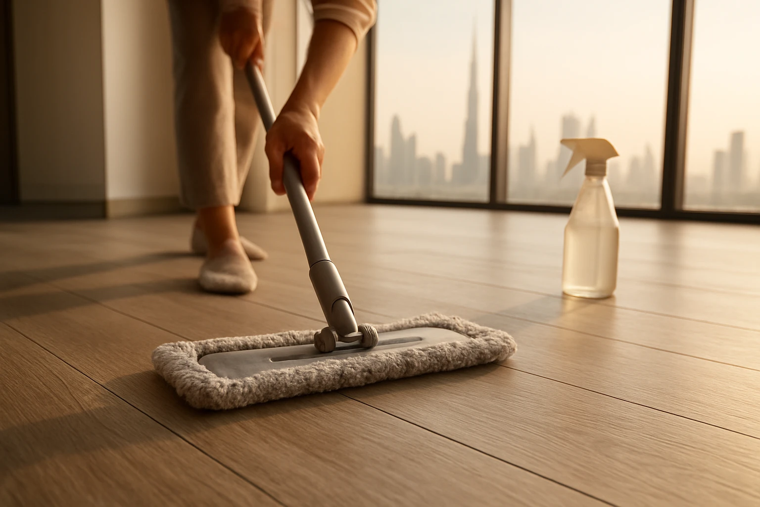 LVT flooring cleaned with microfiber mop