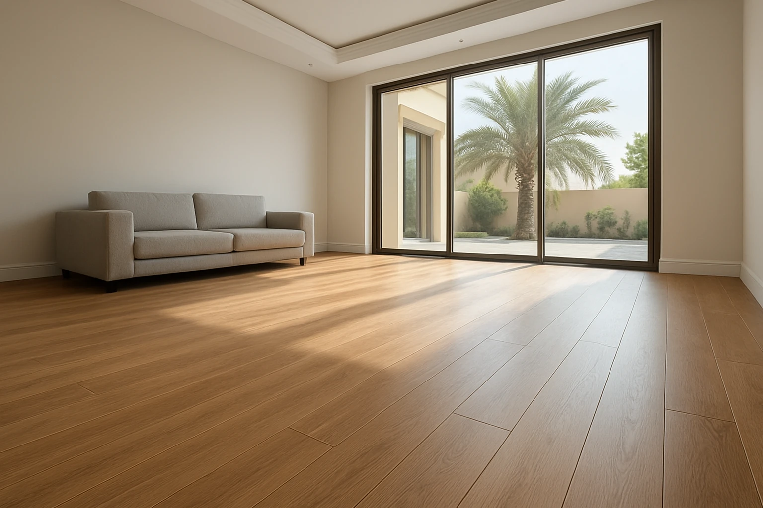 LVT flooring mid tone oak living room