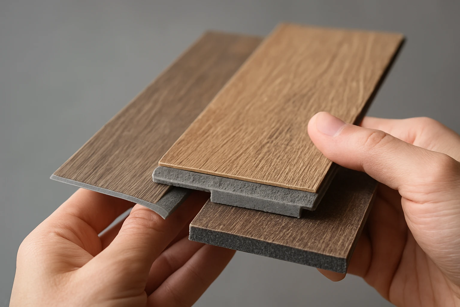LVT flooring plank cross sections