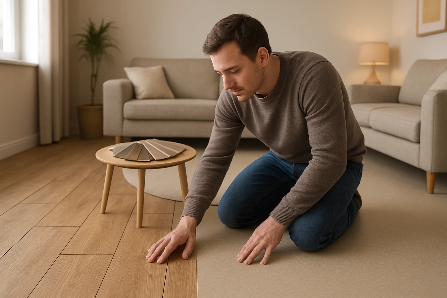 LVT plank floor and vinyl sheet