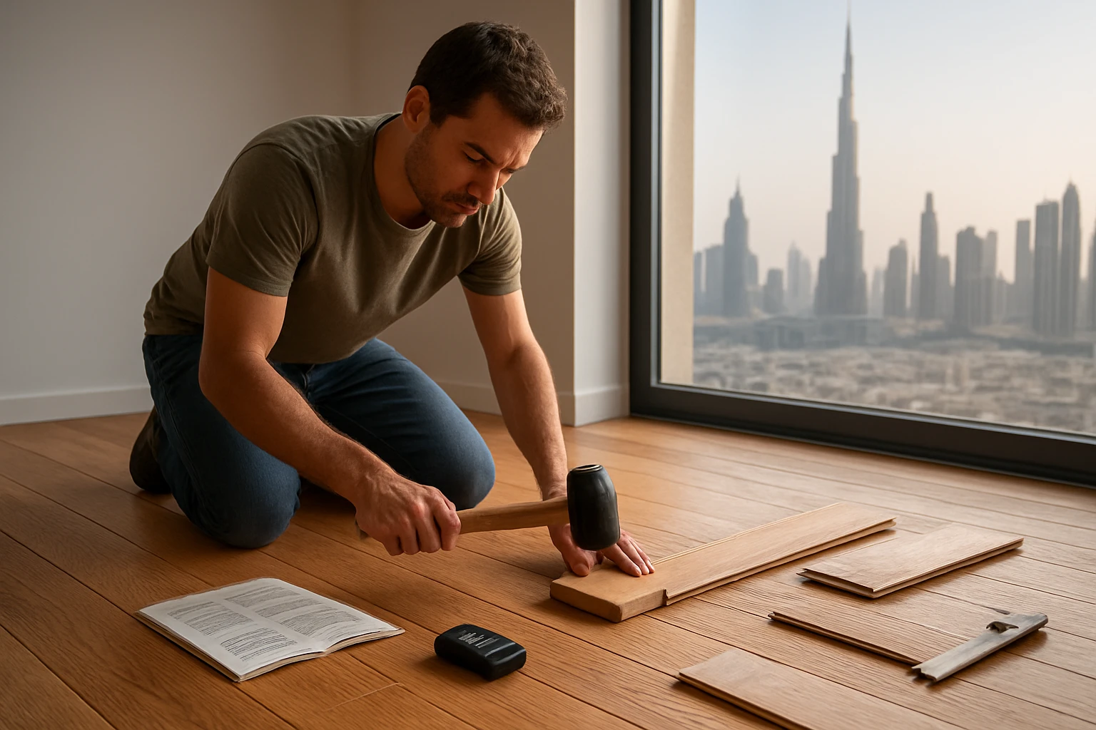 Parquet flooring DIY installation in Dubai