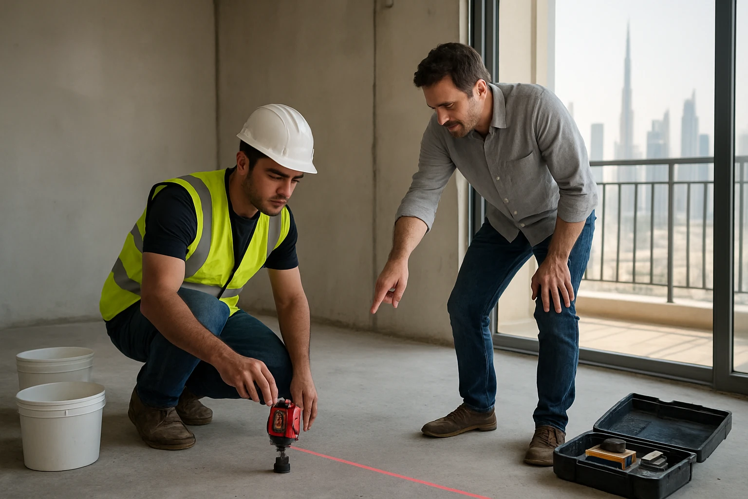 Parquet subfloor inspection in Dubai