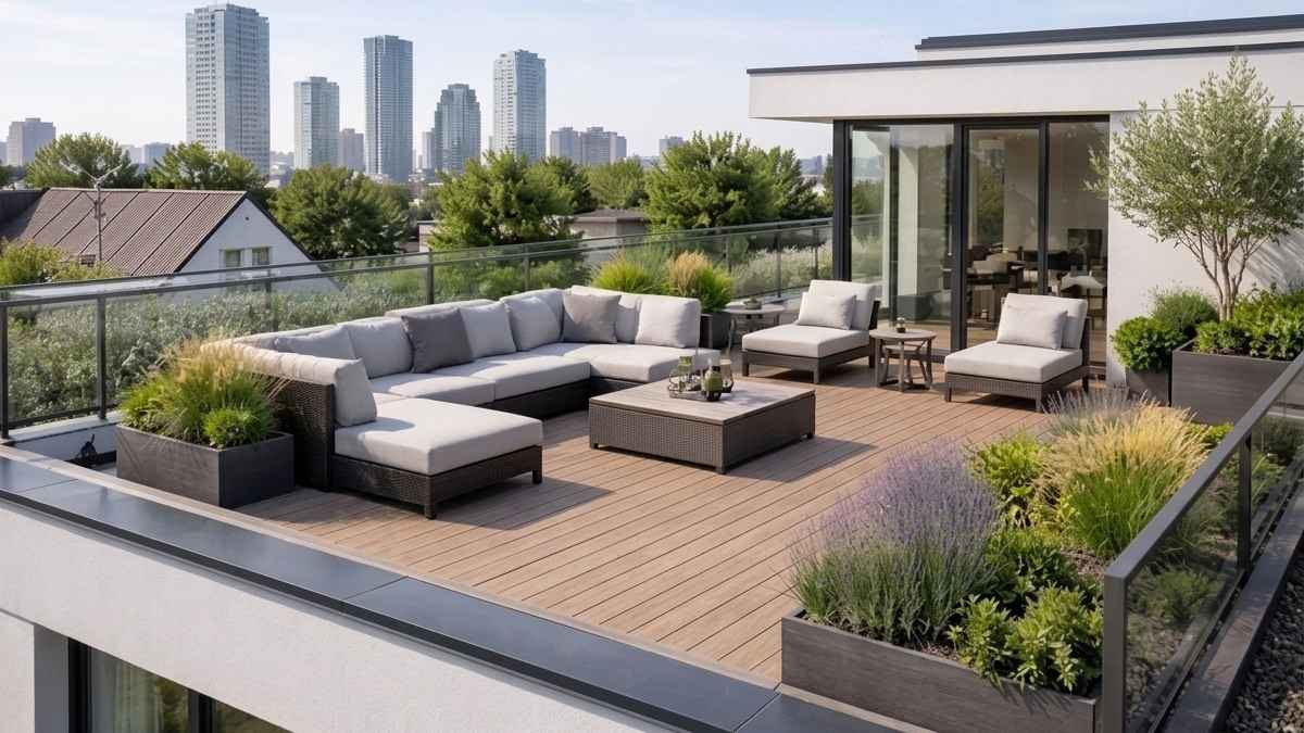 Outdoor rooftop flooring for terraces in Dubai