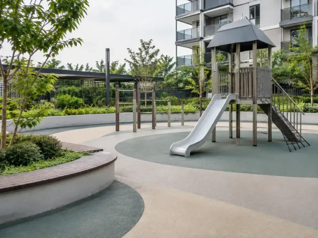 Outdoor rubber flooring in Dubai for residential and commercial spaces